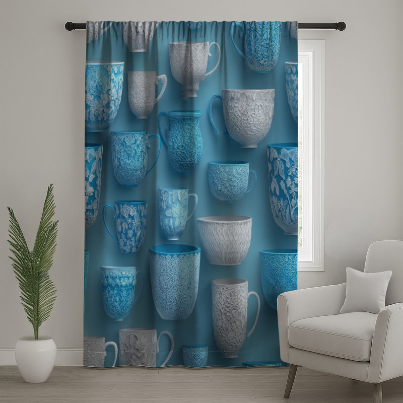 Rideaux à motif floral et voilages décoratifs - 1 panneau, Blocage, 50" x 80" - 1 Panel