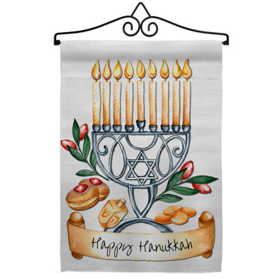 Ensemble de drapeaux de jardin 19 x 13 po Happy Hanukkah Impressions