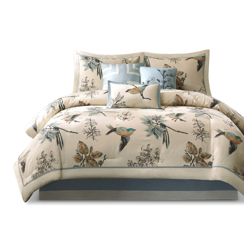 Édredon en sergé de coton 7 pièces pour très grand lit - Style enchanteur imprimé