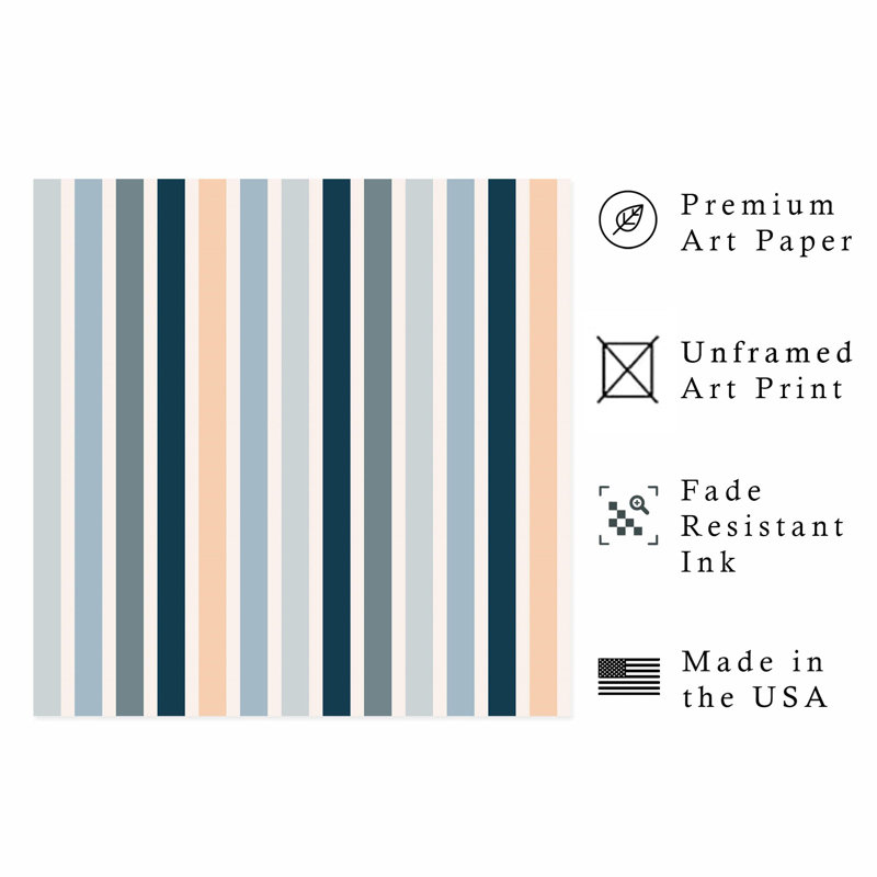 «Abstract Boho Stripes», reproduction d'art sans cadre, H 10 po x l 10 po
