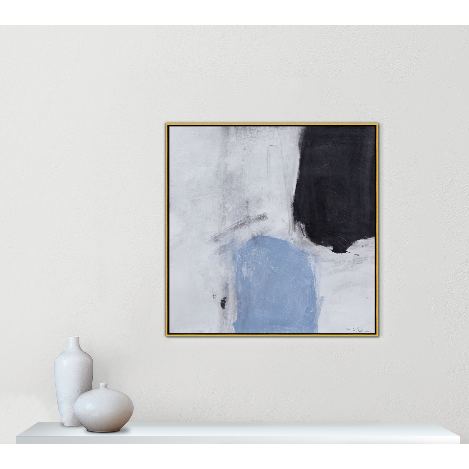 From Powder Blue to Onyx Print, Gold, 41.5" H x 41.5" W