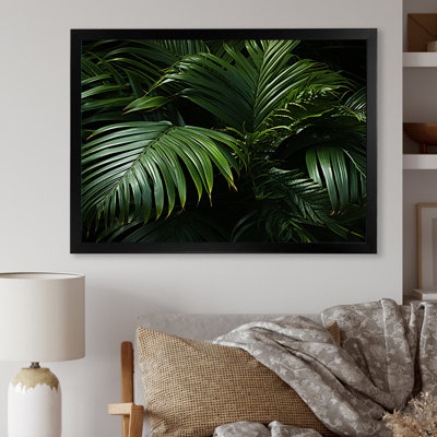 " Emerald Jungle Palm Leaves Embrace "