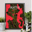 « seattle city map », reproduction d’impression sur affiche en contraste-31735536