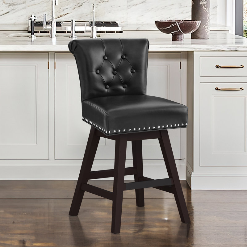 Armella Swivel 26" Counter Stool, Black