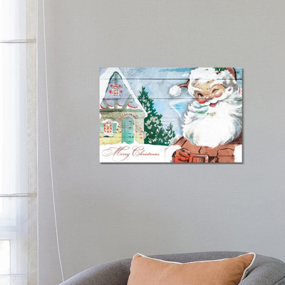 Winking Santa by Milli Villa - Wrapped Canvas Painting