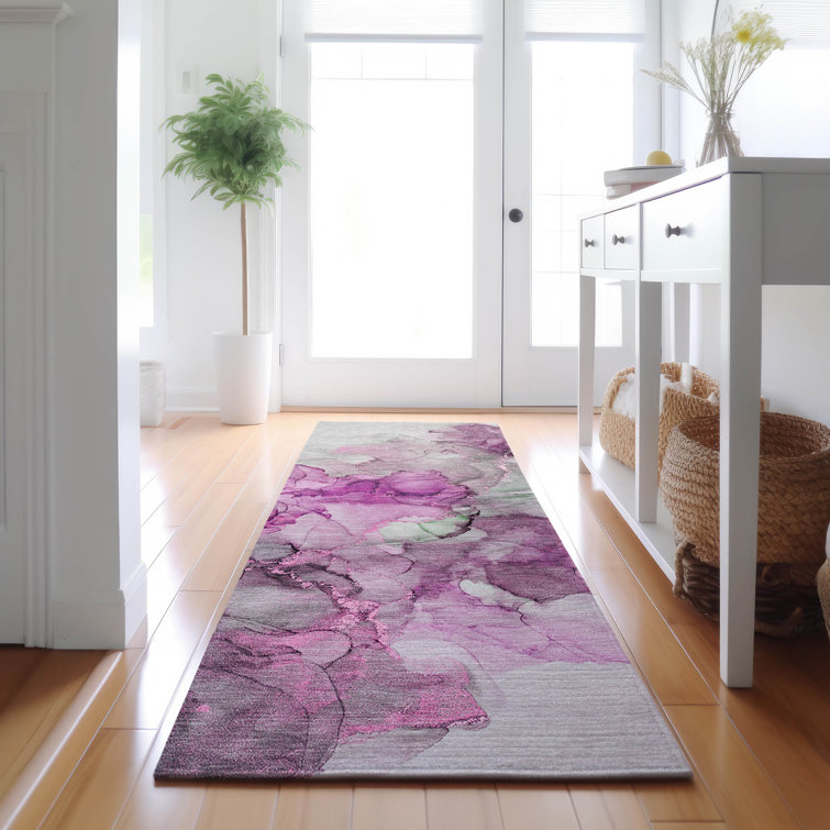 Premium Machine Washable Cerrito AMF520 Pink Rug