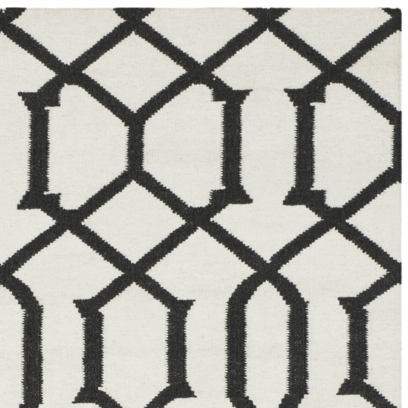 Alona Hand Woven Flat Weave Wool Geometric Rug, Square 6' x 6'