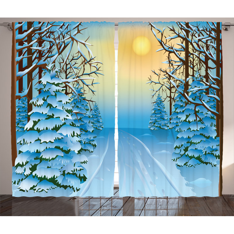 Carlito Semi Sheer Curtain Pair, 54" W x 84" L