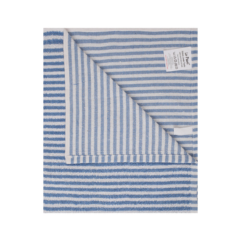 Cotton Stripe Jacquard Tea Towel Kitchen Towel, 4, Teal