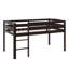 Lit mezzanine simple en bois à hauteur basse et confortable avec escabeau attaché-1265365576