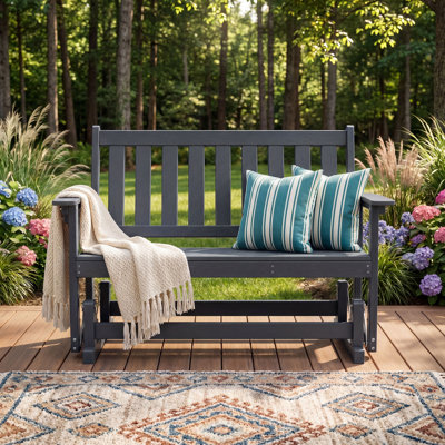 Patio Glider 2-Person Bench With Cup Holders