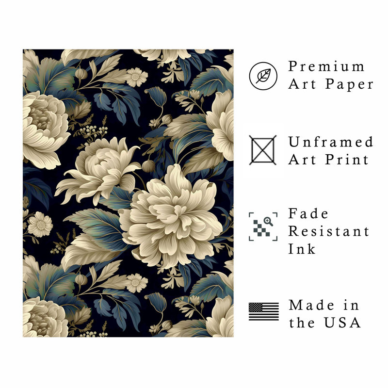 «Botanical William Morris Plants I Cottage», reproduction d'art non encadrée