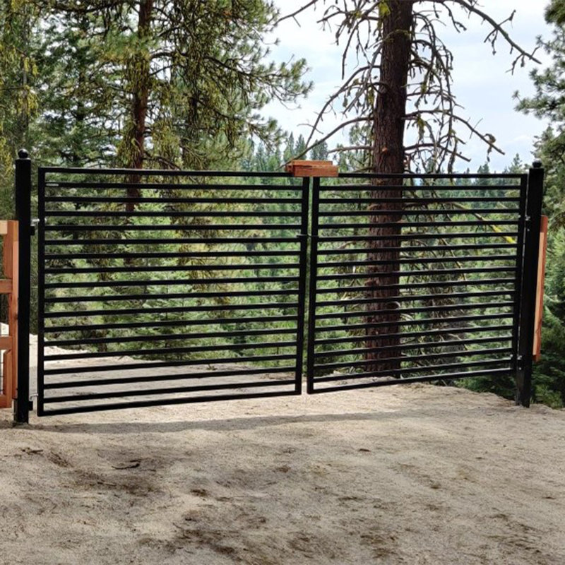 Automated Steel Dual Swing Driveway Gate and Gate Opener Complete Kit – MILAN Style – ETL Listed, 18ft .W x 6 ft. H