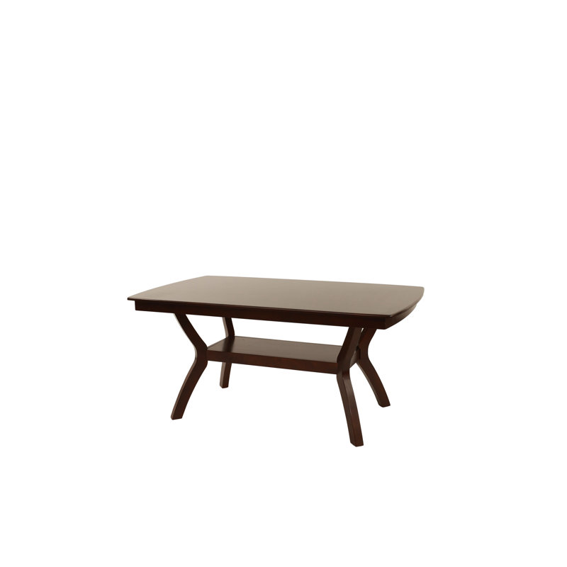 Table de salle à manger contemporaine en bois massif avec tablette - ameublement rectangulaire moderne pour la maison