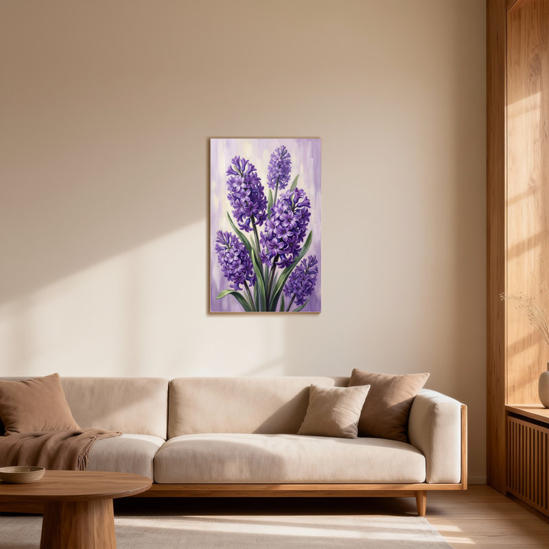 Plantes et fleurs jacinthe mauve sur toile