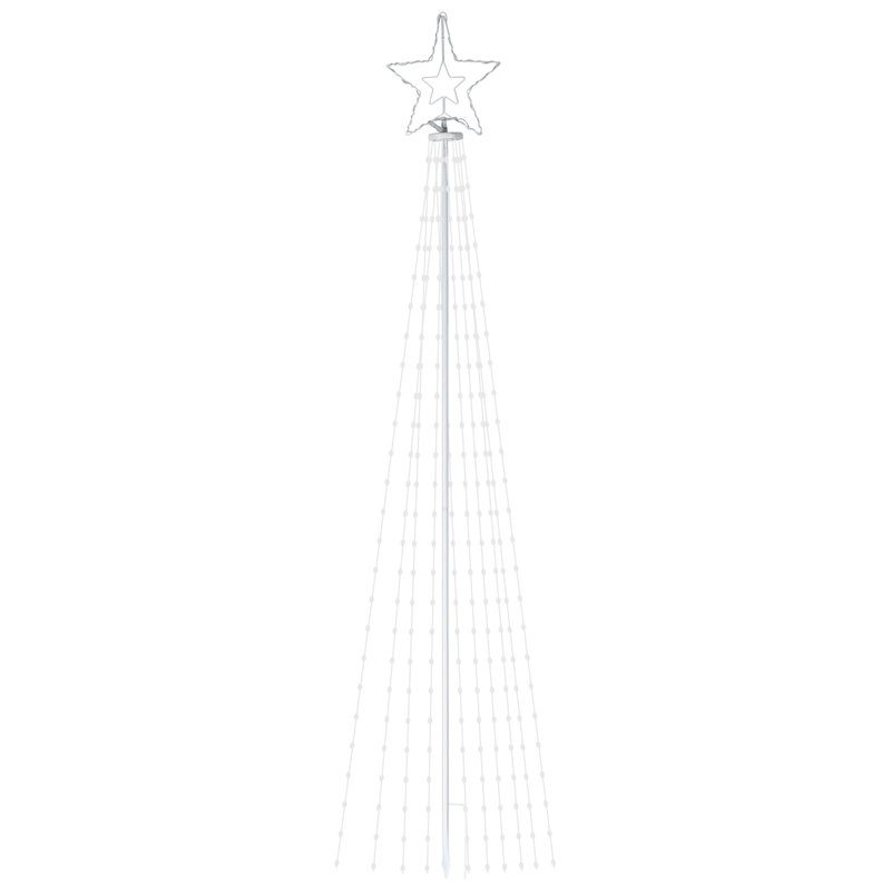 Luminaire étoile de cône de Noël de 7,3 pi avec piquet de Noël - Blanc chaud intérieur / extérieur pour les Fêtes, blanc chaud