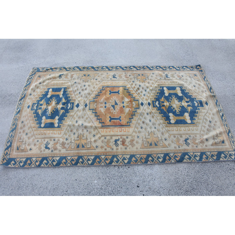 Tapis en laine bleu classique Classic