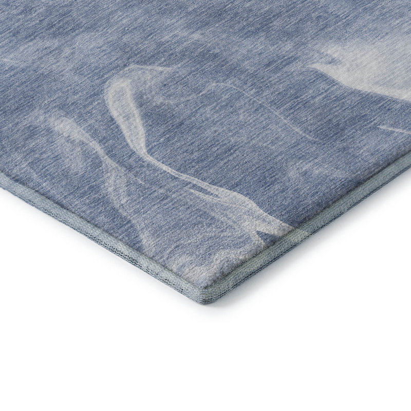 Premium Machine Washable Prisco Blue Rug, Rectangle 10' x 14'