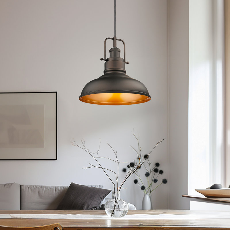 Luminaire suspendu 1 lumière Castillon, Bronze frotté à l'huile