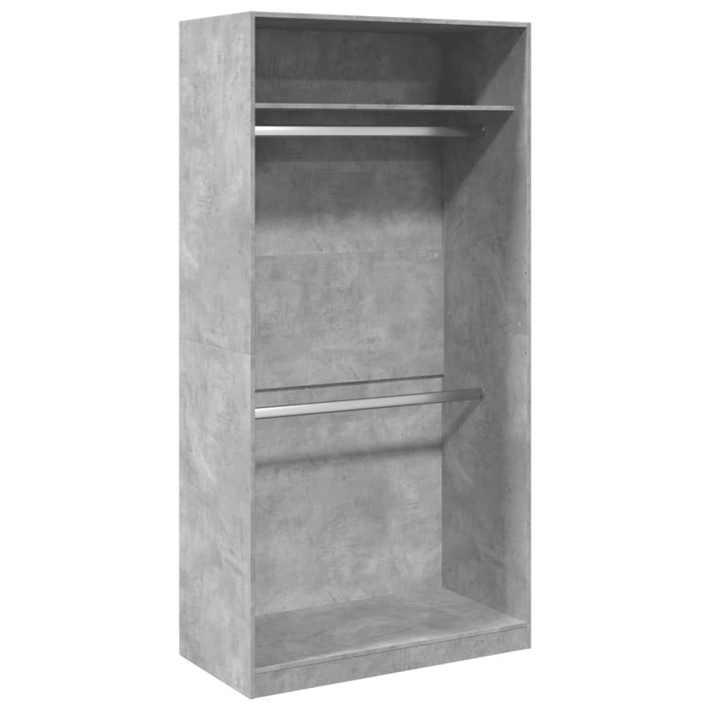 Artressia Manufactured Wood Wardrobe, Concrete Grey, 100 x 50 x 200 cm