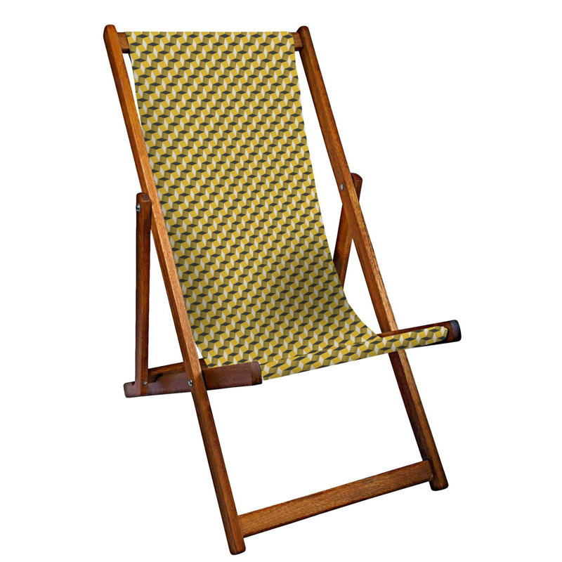 Bronwen Folding Deck Chair, Yellow