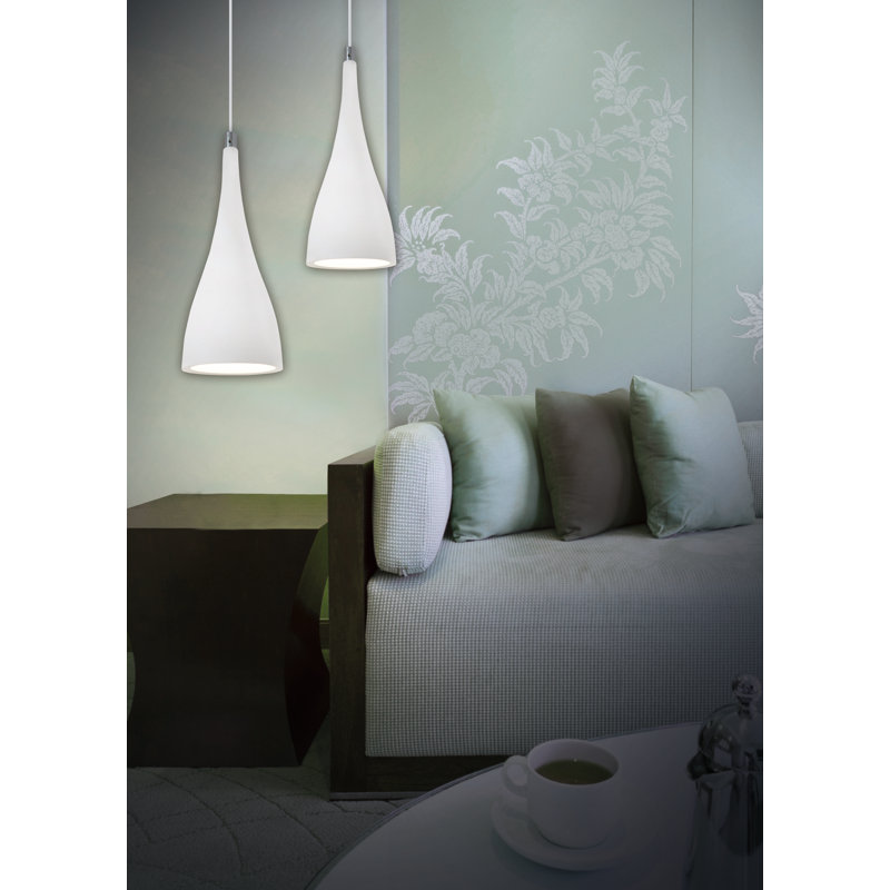 Lima 1 - Light LED Teardrop Pendant, White