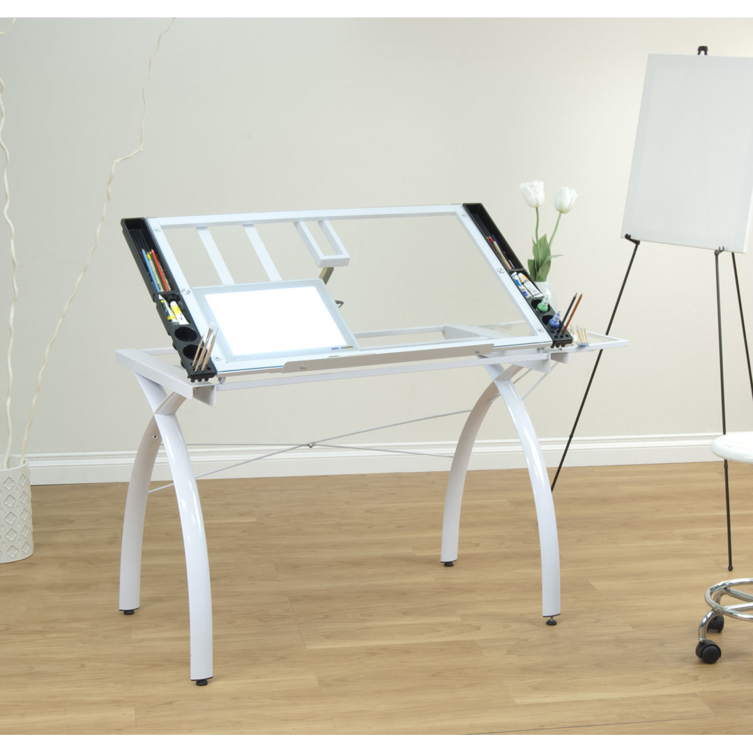 Courson Glass Drafting Table Inbox Zero 