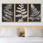 Forêt, fougère, plante, silhouette, nature sauvage, illustrations - ensemble de 3 peintures sur toile-85484310-85484312