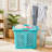 Teal 2-Bushel Plastic Laundry Baskets With Silver Handles — Diamond-Patterned Ventilation Design (Set Of 2)
