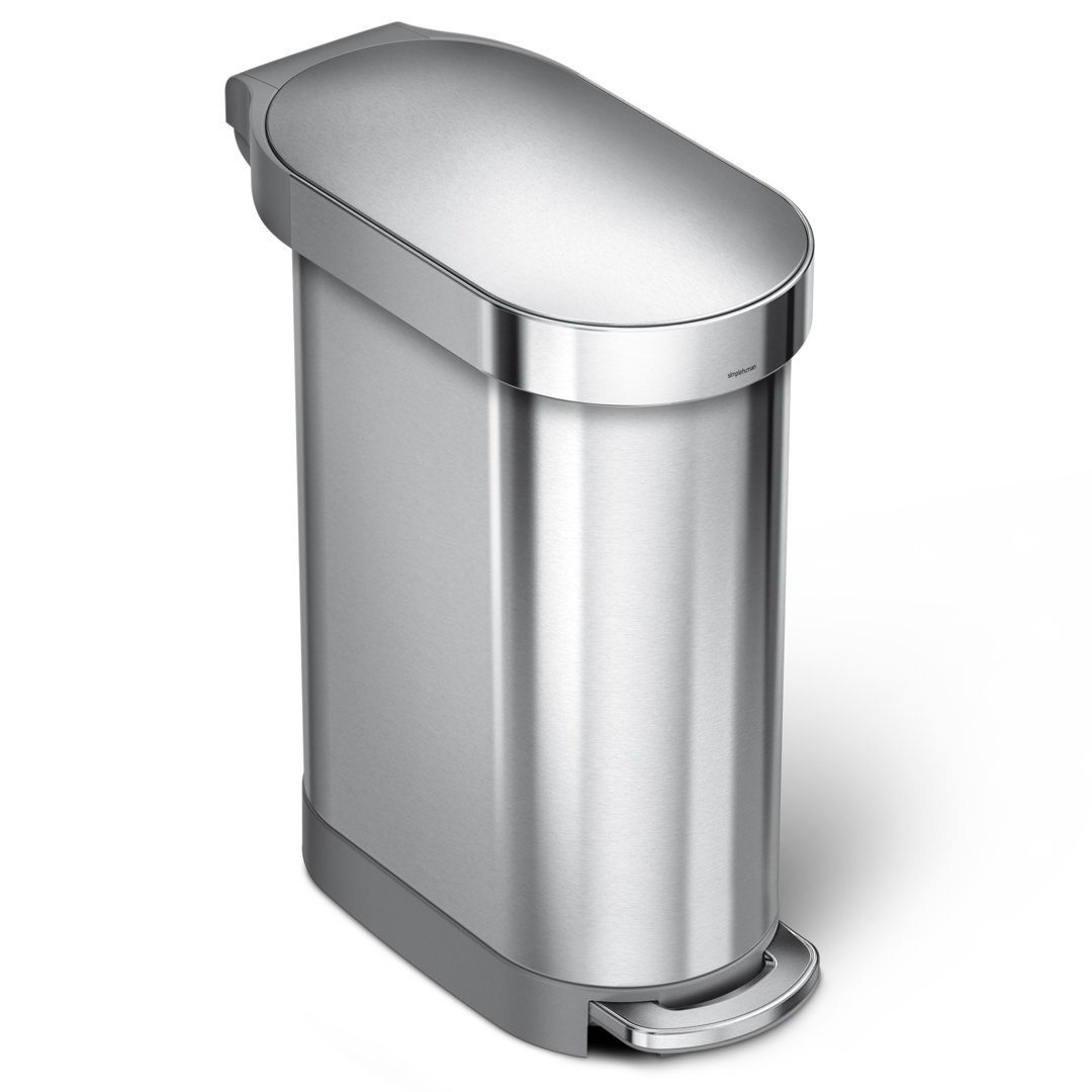 simplehuman 45 Liter / 12 Gallon Slim Hands-Free Kitchen Step Trash Can simplehuman 