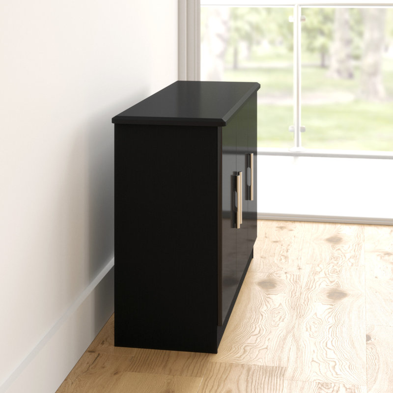 Rau 112cm Sideboard, Black Gloss