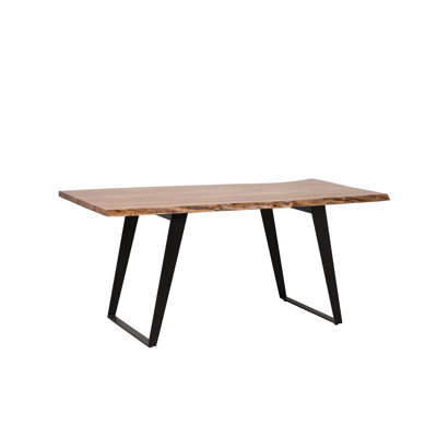 Cierra Acacia Solid Wood Top Metal Base Dining Table