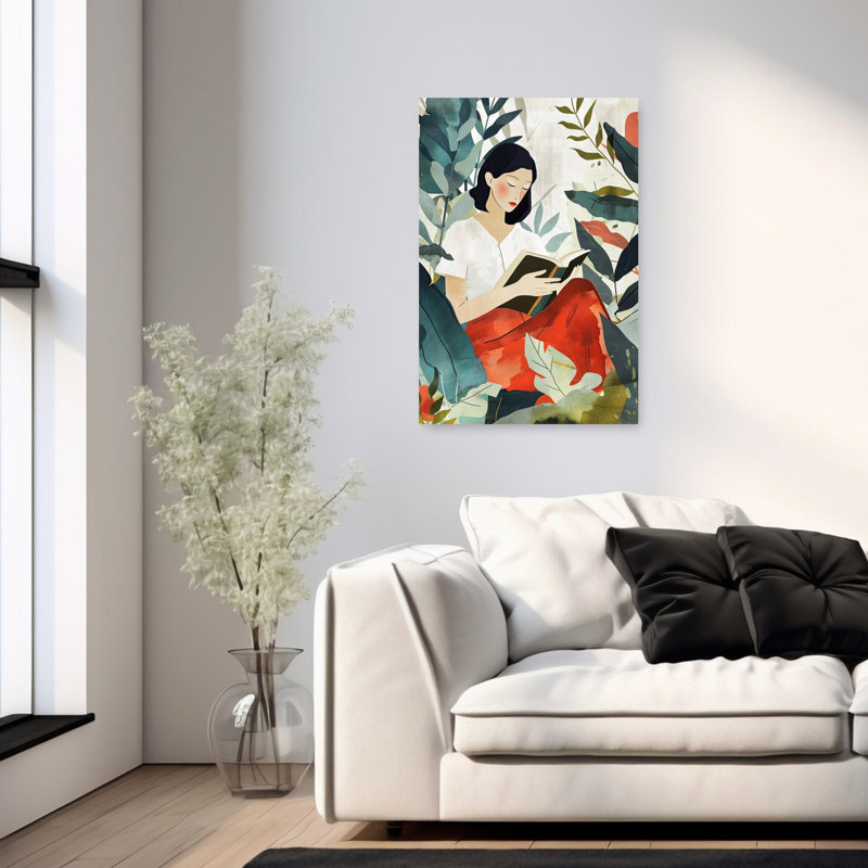 «Serene Garden lecture pacifique sereine tranquille nature paysage art mural», H 36 po x l 24 po