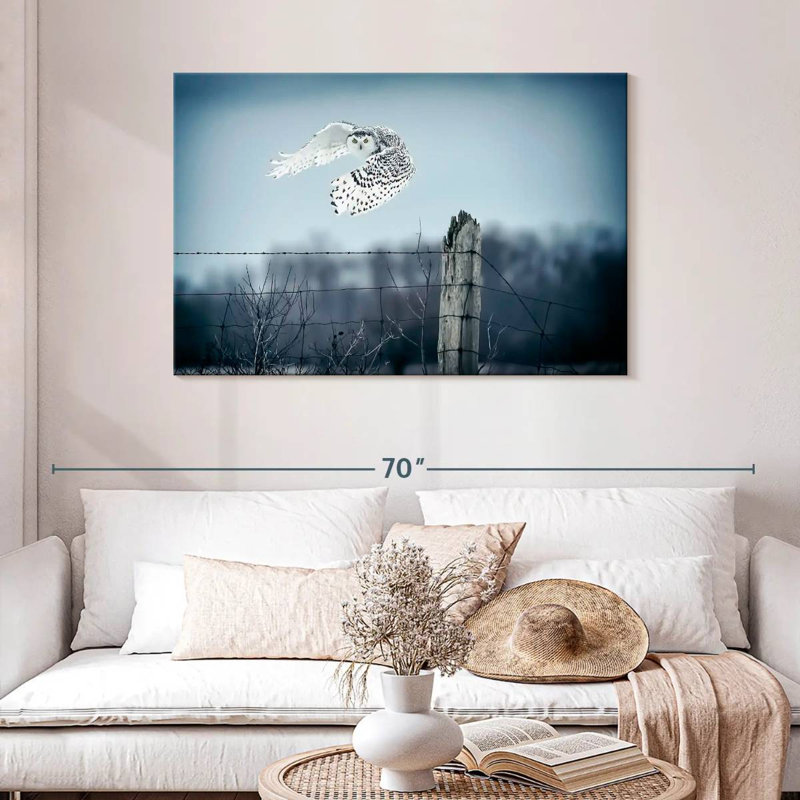 Winter Snowy Owl IV, 30" H x 45" W