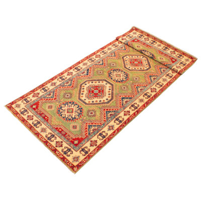 Tapis de couloir rouge en laine noué à la main de conception unique 5 pi x 13 pi 11 po Hayliegh