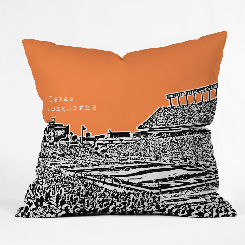 Bird Ave University Indoor/Outdoor Throw Pillow, 20" x 20", Texas Longhorns