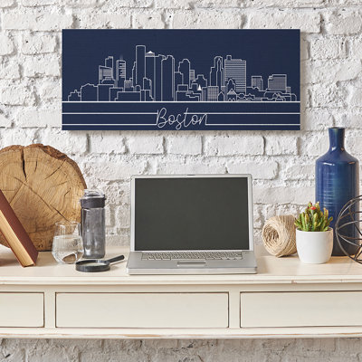 «Boston City Skyline Outline» par Daphne Polselli, impression sur toile