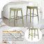 Tabouret de bar rembourré sans dossier en tissu rembourré - siège, pieds et repose-pieds rembourrés-1068860730