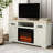 White Farmhouse 61" Fireplace TV Stand-1027449519