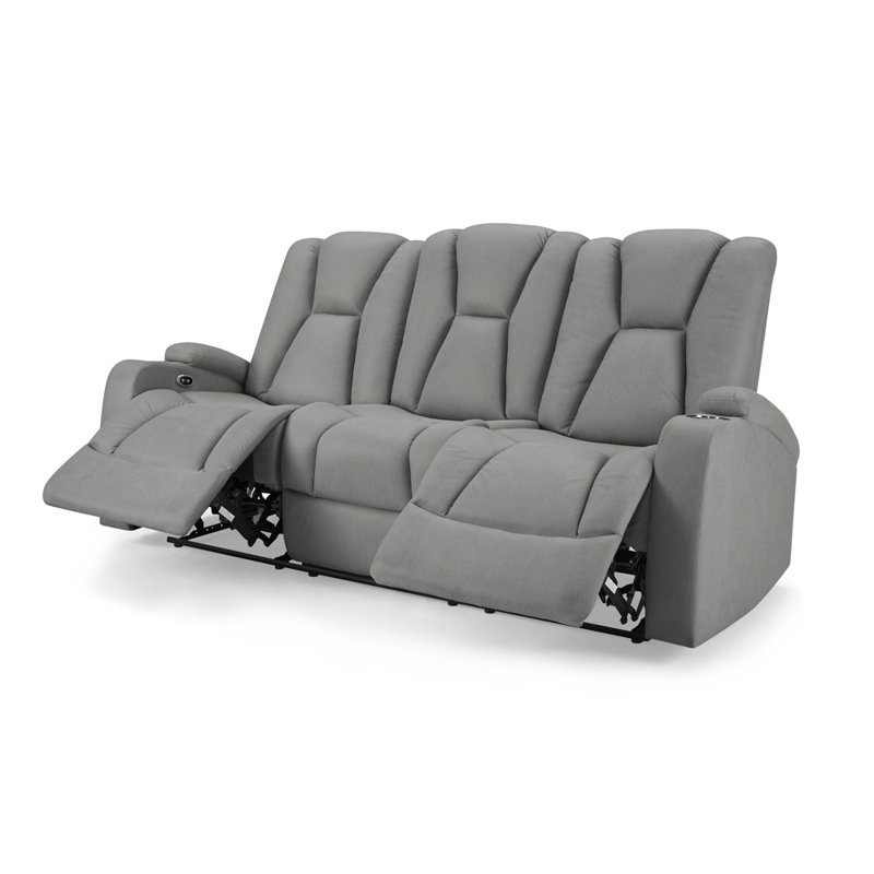 Hinderliter 3 Seater Electric Reclining Sofa, Dark Grey