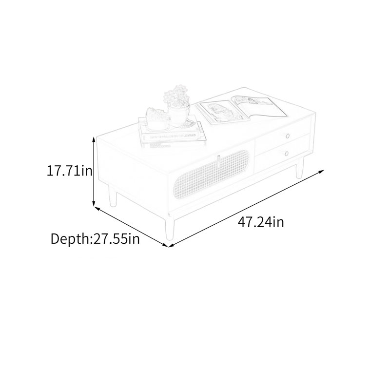 Tiroir de rangement pour table basse Luxury Rattan