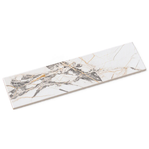 Marble Look White 3"x12" Ceramic Subway Tile – Wall Tile, Matte Finish, Rectangular, Indoor Use