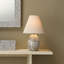 Capsule Travertine Table Lamp With Linen Shade