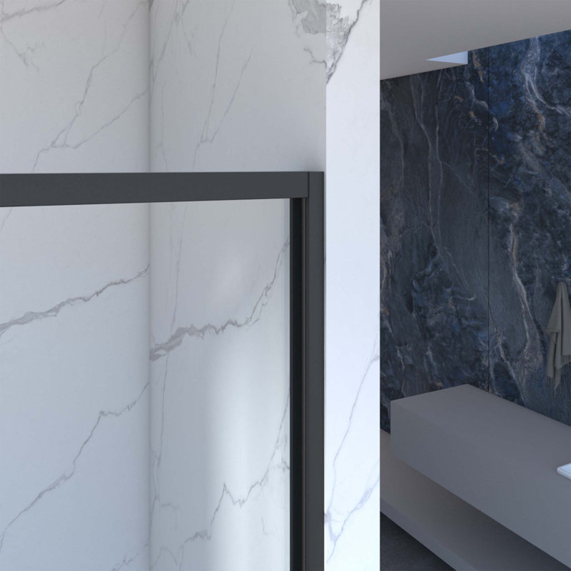 Aluminum Frame Double Sliding Shower Door,Bypass Bathroom Sliding Door With Premium Clear Tempered Glass