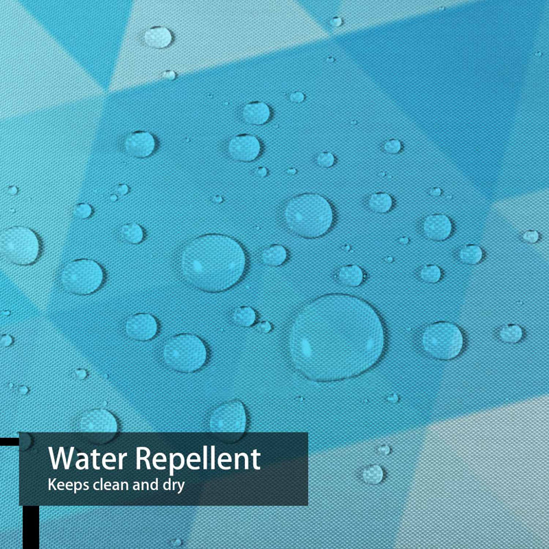 Rideau de douche imperméable à motif géométrique bleu à 12 crochets, L 72 po x l 72 po