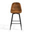 Swivel Upholstered Counter Stool with Metal Frame