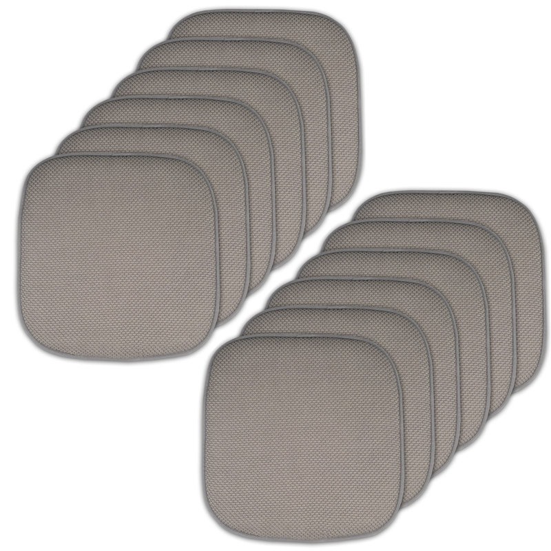 Honeycomb Non-Slip Indoor Chair Cushions, Silver, 12-Pack