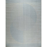 Gray Hand-Knotted Wool Linear Eclipse Abstract Modern Contemporary Carpet Rug
