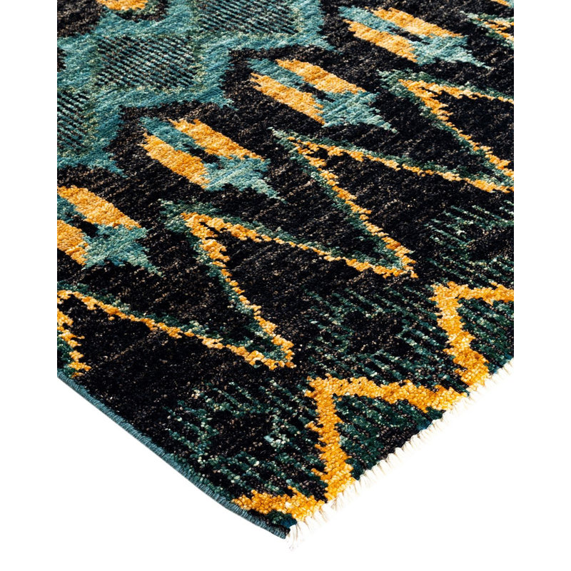 Contemporary One-of-a-Kind Rectangle 4'6" X 6'5" Hand Knotted Area Rug
