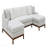 Ivory Chenille Sectional Sofa W/4 Pillows